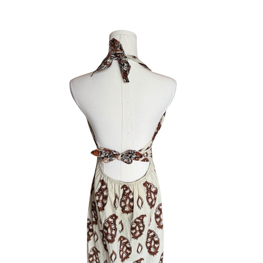 Johanna Ortiz - Dancing in Sanskrit Block Print Halter Maxi Dress Sz 4 - Picture 7 of 8